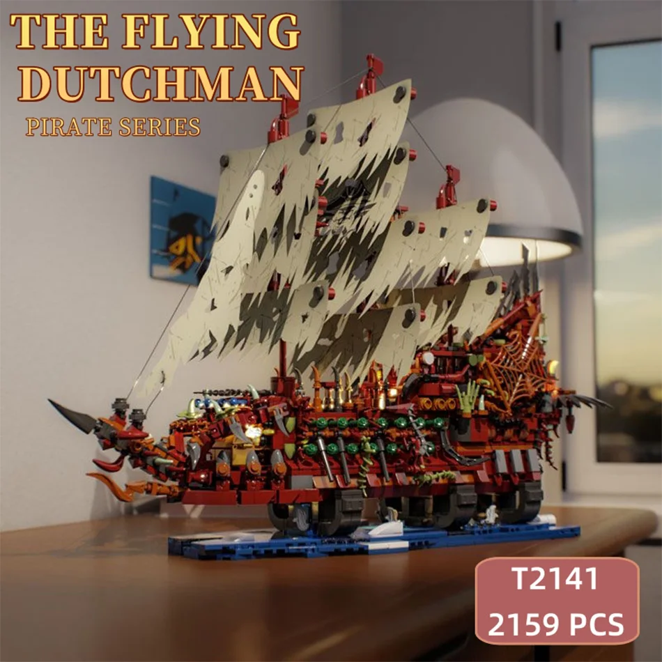 

Pirate Series The Flying Dutchman Building Blocks Creative DIY Model Puzzle Toys Educational Bricks For Kids Desktop Decor Gifts