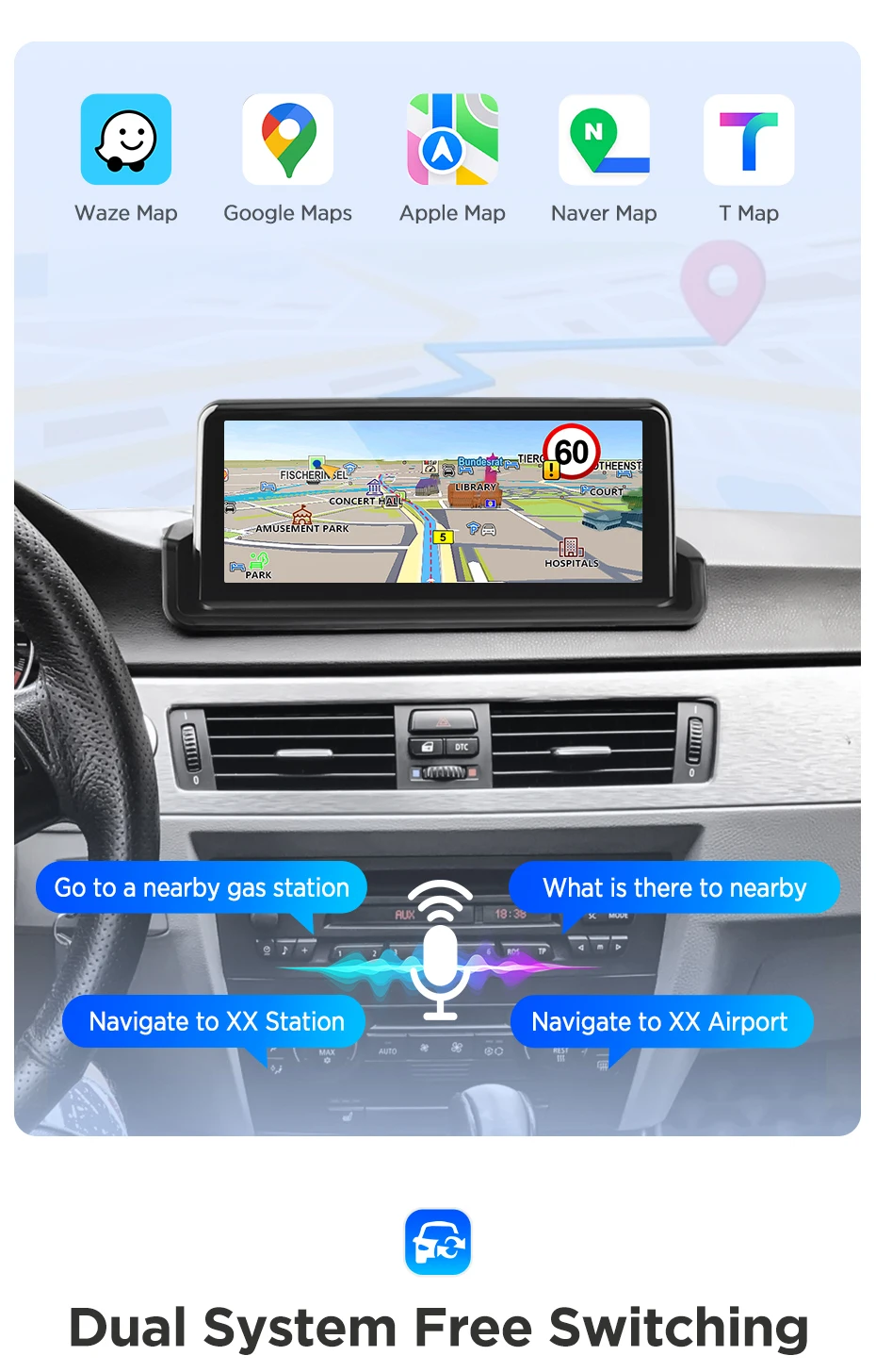 Junsun CarPlay Für Apple Auto Radio Multimedia Für BMW E90 E91 E92 E93 2005-2012 Bluetooth Drahtlose Android auto 4G GPS Stereo – Detail 19