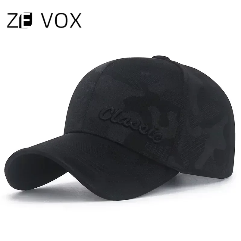 Baseball Cap for Men Male Sports Hat Camouflage Hard Structure 2022 Autumn and winter Fashion Designer Brand embroidered Black H