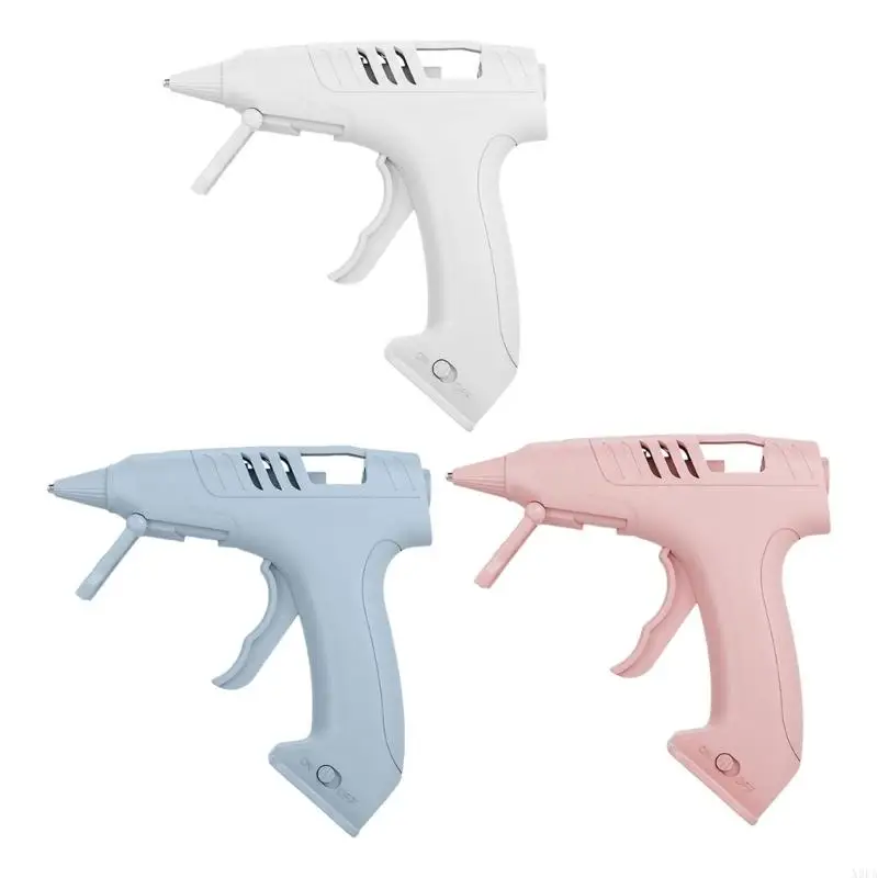 

X9FA Auto Shut Off Hot Glues Guns Cordless 3.7V Rechargeable Battery Anti Drip Aluminum Nozzle For Creative Projects Pink