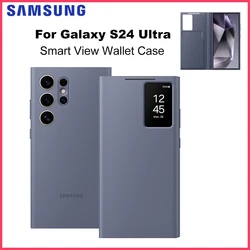 Original Samsung Smart View Wallet Smartphone Case for Galaxy S24 Ultra Smart View Wallet Flip Case EF-ZS928