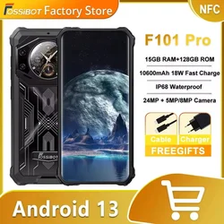 Fossibot f101 pro smartphone 8gb 128gb 18w carga rápida telefone móvel 8gb 128gb 10600mah bateria android 13 celular nfc