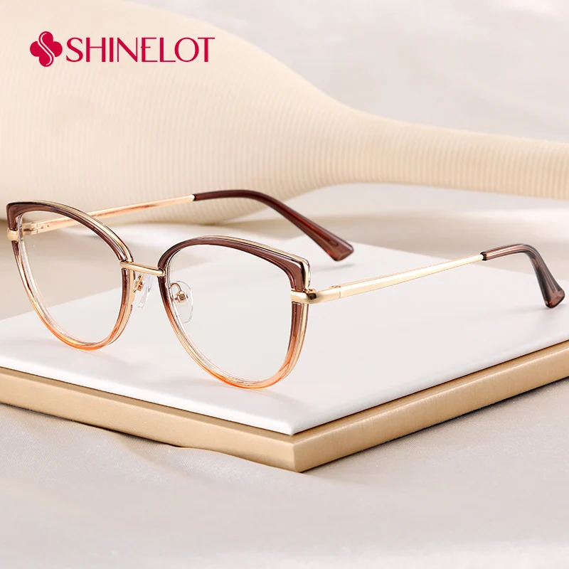 

81105 Classic Anti Blue Light Glasses for Women Literary Female Cat Eye Eyeglasses Full Frame Light Luxury Eyewear