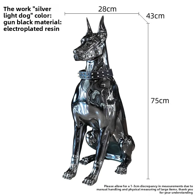 Electroplating Dog Statue Ornament Modern Living Room Decoration Entrance Large Scale Landing Sculpture Study Home Decor