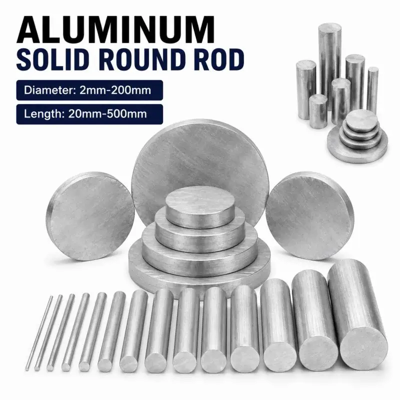 1~10 PCS 6061 Aluminum Solids Rod Round Bar Diameter 2mm~200mm Length 20mm 50mm 100mm  120mm 150mm 300mm 330mm 450mm500mm