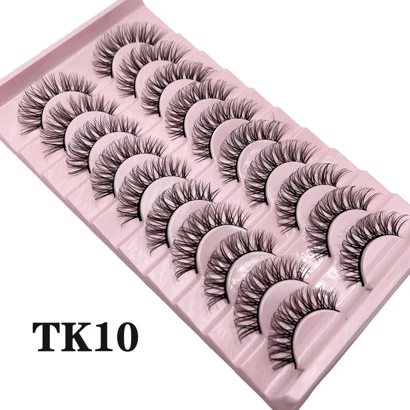 Russische Streifenwimpern 10 Paar Flauschige Kunstnerzwimpern 3D Falsche Wimpern Russische Volumen-Wimpern Künstliche Wimpern Giveaway Make-up – Detail 13