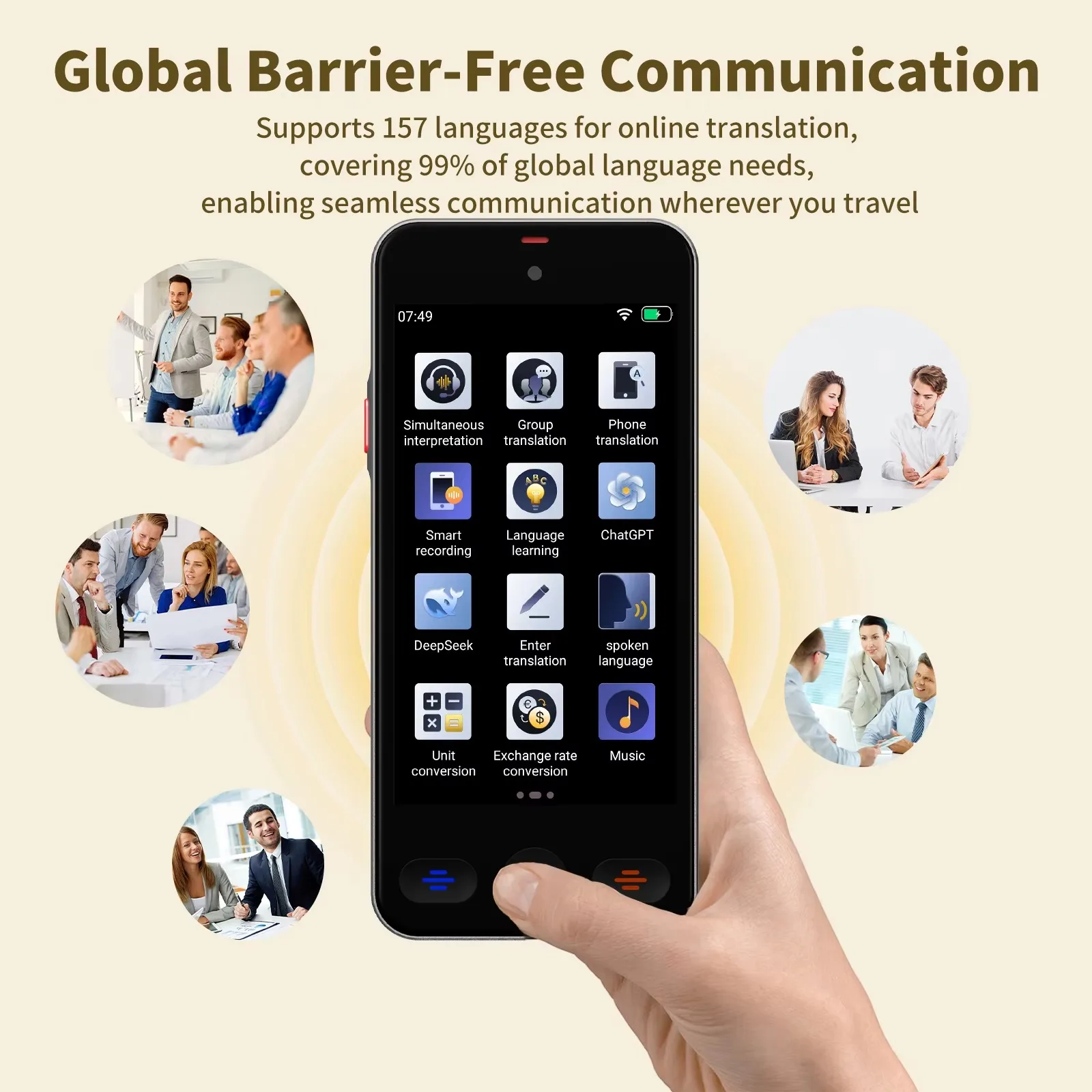S10 Pro Language Translator Device with 152 Languages Voice Portable Ai Translating Offline Translation Support Video Recording
