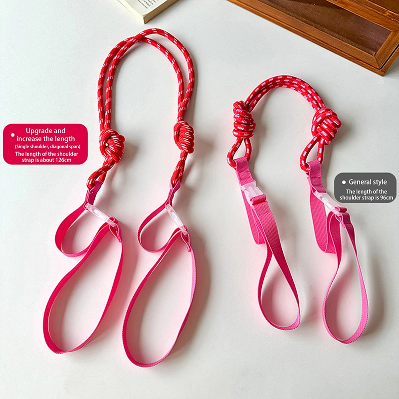 Knitted Small Bag Extension Belt Wrist Bag Colorful Pull Button Case Shoulder Strap Fashion Bag Adjustable Crossbody Strap