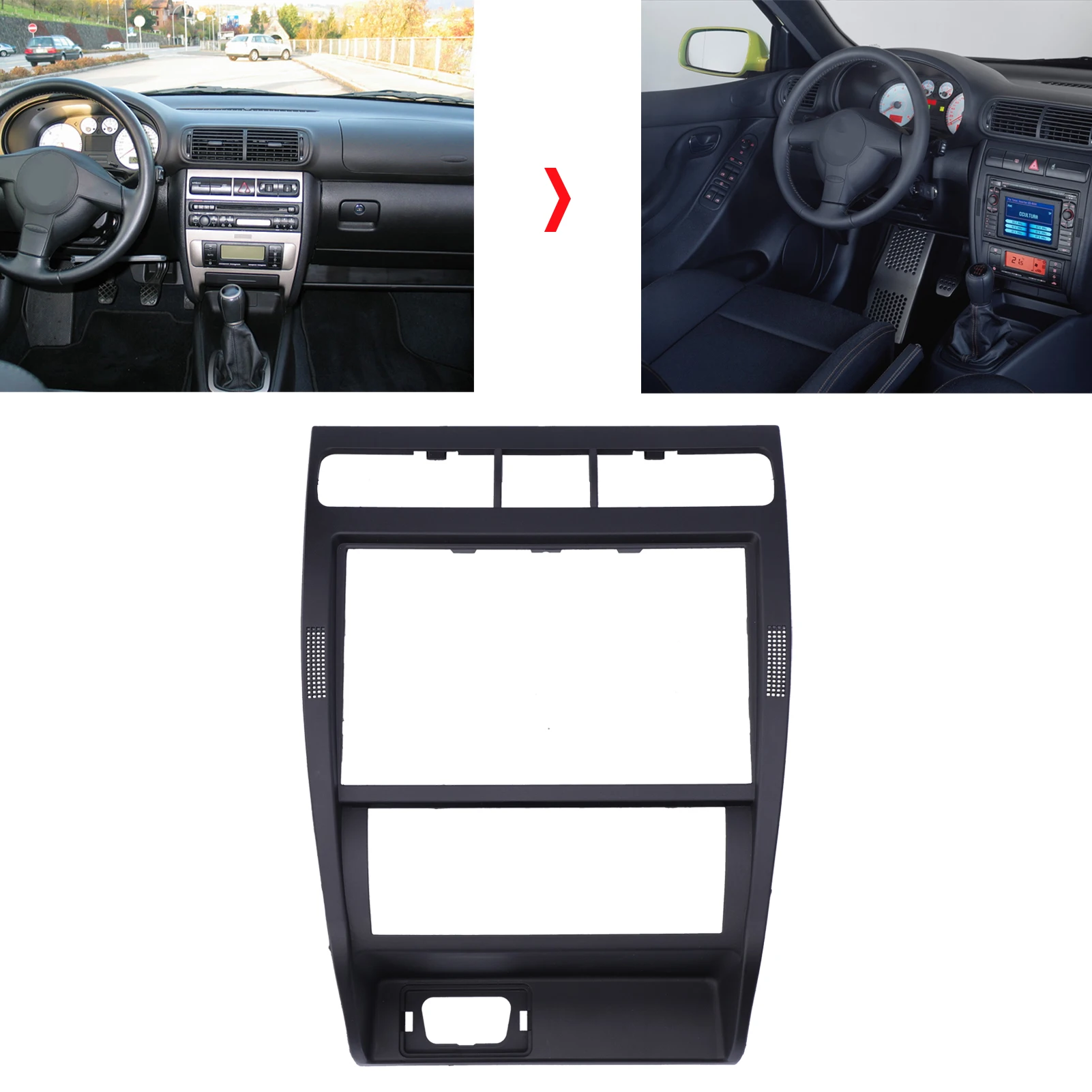 Navigation Panel Trim Car Navigation Panel Frame Cover Trim Interior Decoration Fit for Seat Leon/Toledo 1M Car Interior Styling