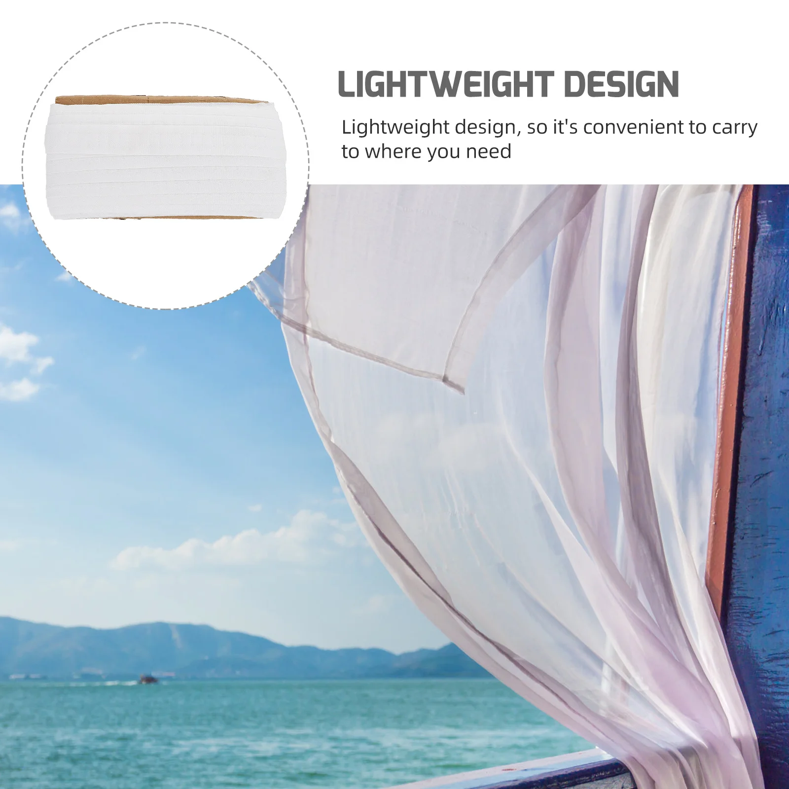 

Curtain Header Tape Reliable Polyester Material Smooth Surface Curtain Belt Home Window Drapery Accessory Roman Loop Punch Belt