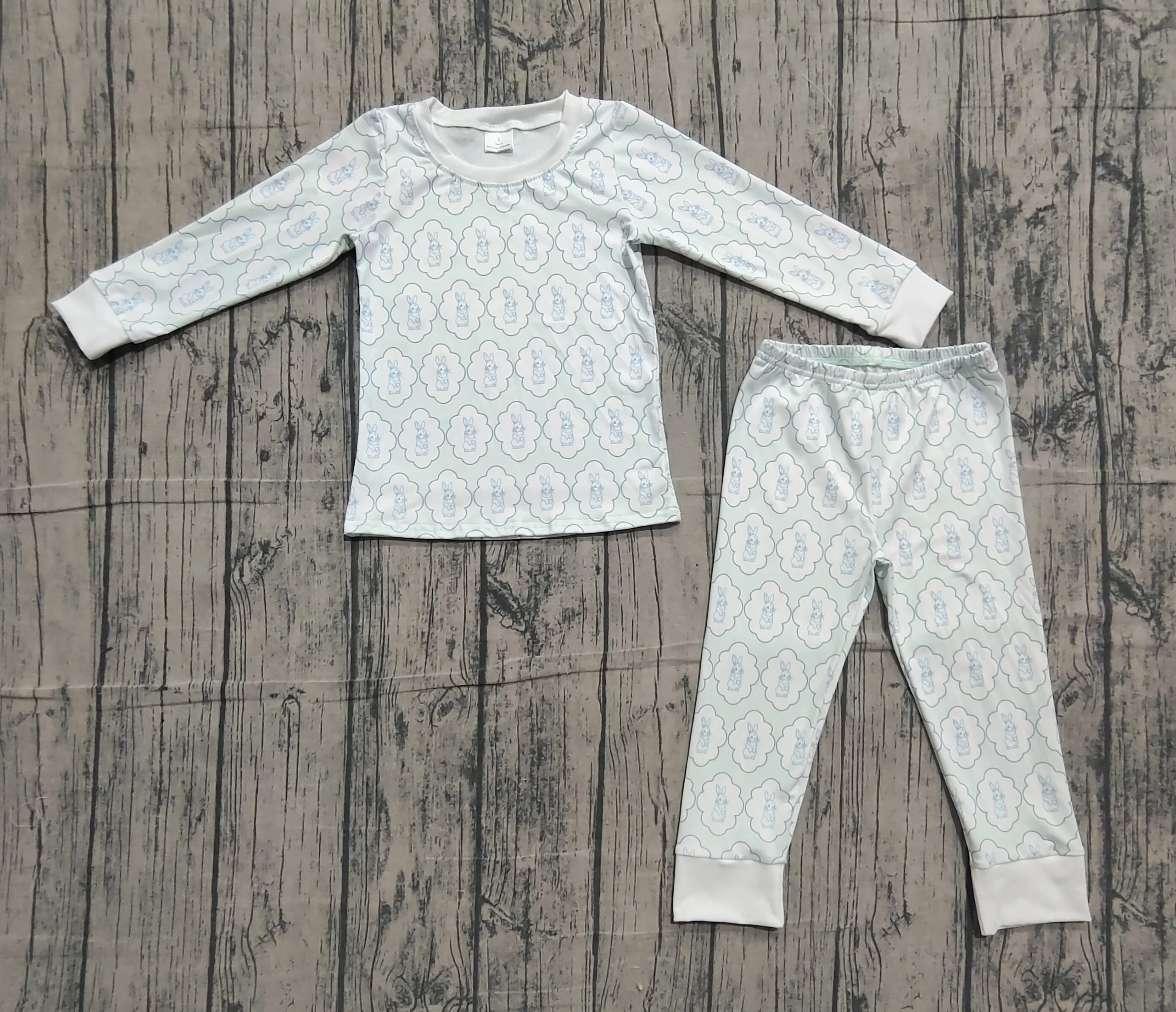 

Z1113-10 BLP1359 Kids Easter Outfit Short Sleeve Top With Pants Set Children Boutique Clothes
