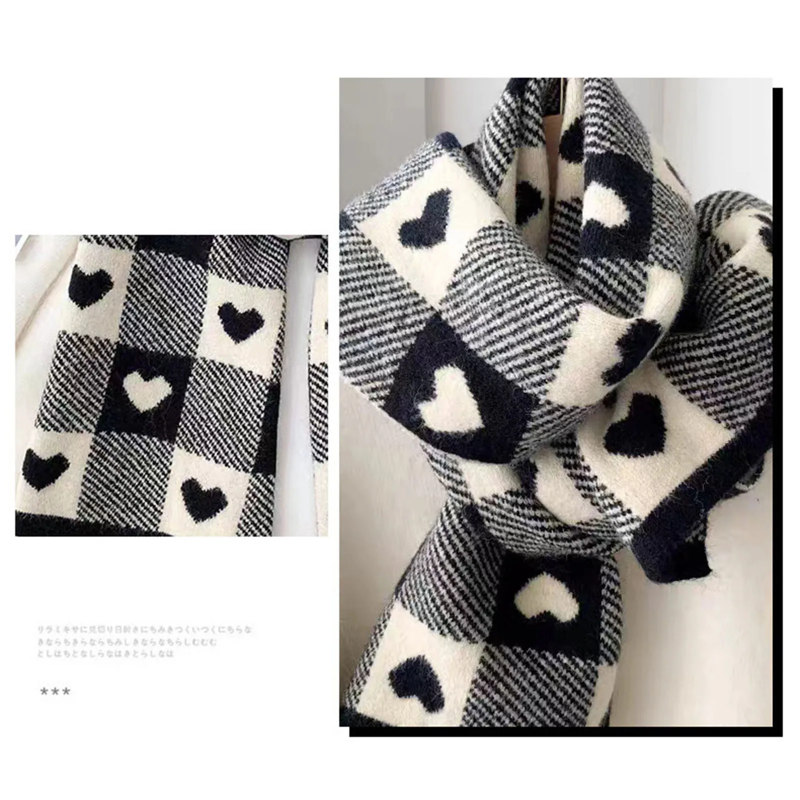 Autumn and Winter Scarf Long Blanket Love Scarf Winter Scarves and Wraps Gifts for Ladies and Girls