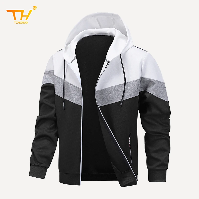 2025 New Men's Hoodies Patchwork Casual Fashion Hooded Sweatshirt Men Jogging Sports Gym Men StreetClothing