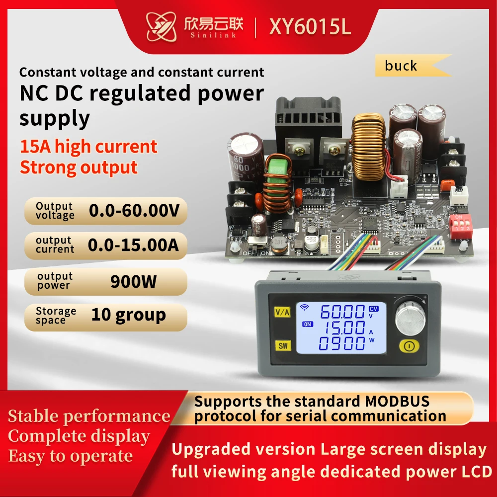 Module abati eur XY6015L CNC, alimentation régulée CC réglable, ions volcanet maintenance de courant constant, 15A, 900W