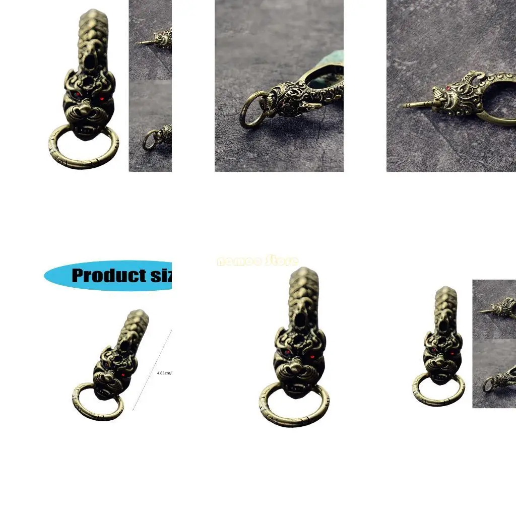 

31BF Miniature Loong Keychains Small Prizes for Boys Girls School Reward Keychains Versatile Metal Keyring Gift Brass