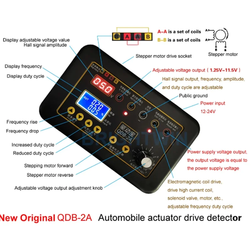 

AC88-QDB-2A 3A Car Ignition Coil Tester Car Idle Stepper Motor Solenoid Valve Injector Actuator Fault Detector Driver
