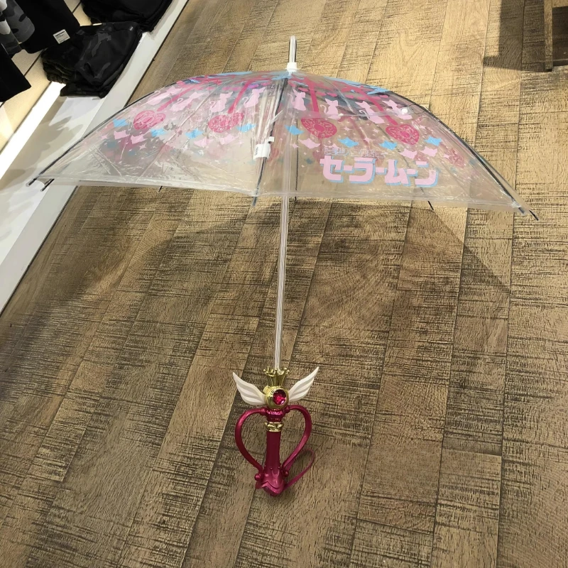92cm brilhante luzes led varinha mágica luar guarda-chuva transparente cosplay acessórios mostrar adereços anime trajes adereços presentes da menina