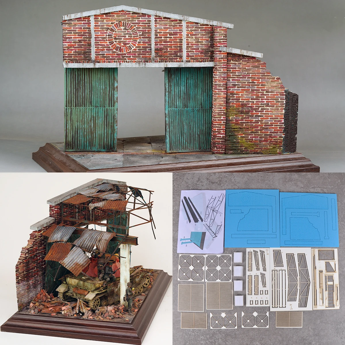 

Архитектурная модель-диорама: разрушенный завод, обрушенные и поврежденные конструкции, масштаб 1/35.