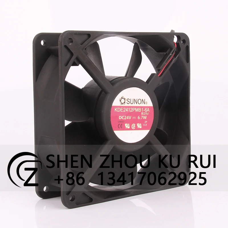 KDE2412PMB1-6A Case Cooling Fan for SUNON 12V 48V DC24V 10.3W EC AC 120X120X38MM 12CM 12038 Dual Ball Bearing Siemens Inverter