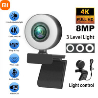 Xiaomi 4K 2K 1080P Webcam Light Control Full HD 8MP Webcam PC Laptop Auto Focus Live Streaming Flexible with Microphone Live