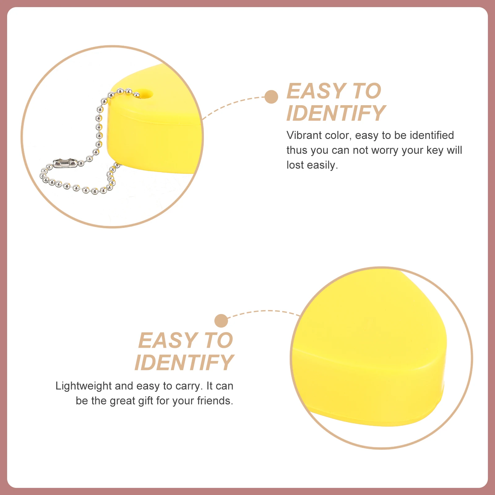

5pcs Floating Keychains PU Material Lightweight Durable Yellow Color Easy to Identify Boat Keychain Gifts Outdoor Accessories