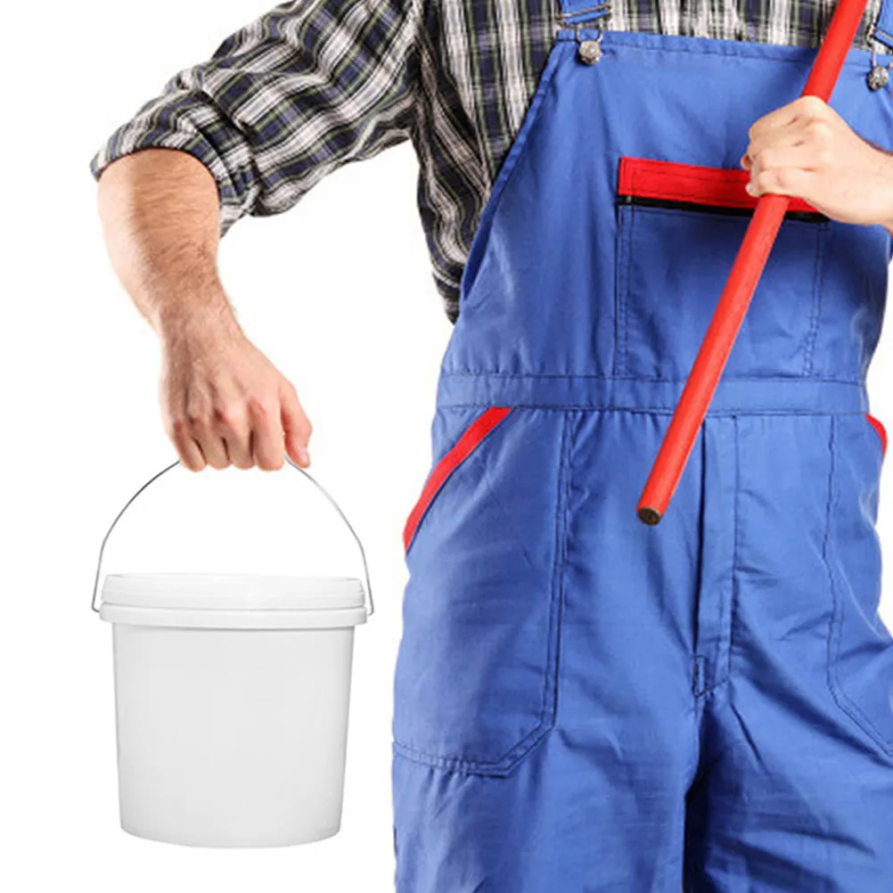 2Pcs Round Plastic Paint Bucket with Lid and Handle Heavy Duty Sealed Storage Container for Painting Mixing Pigment Adhesives