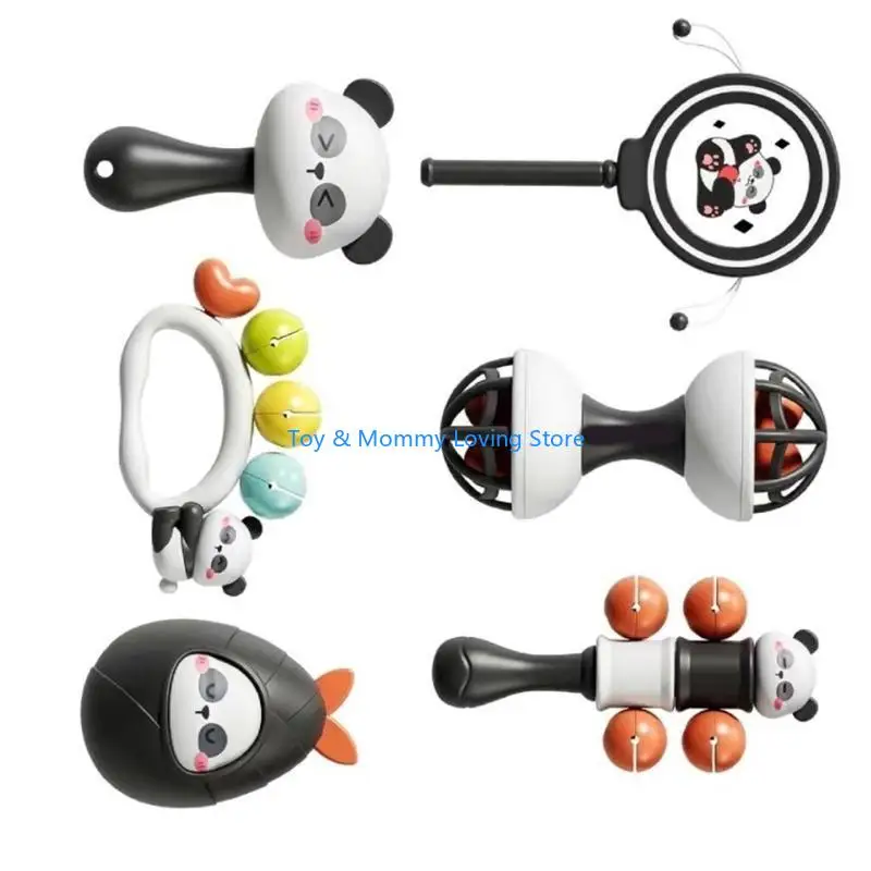 Y1QF Baby Shaker Panda Rattle Toy Baby Shaker Stroller Cartoon Musical Instrument