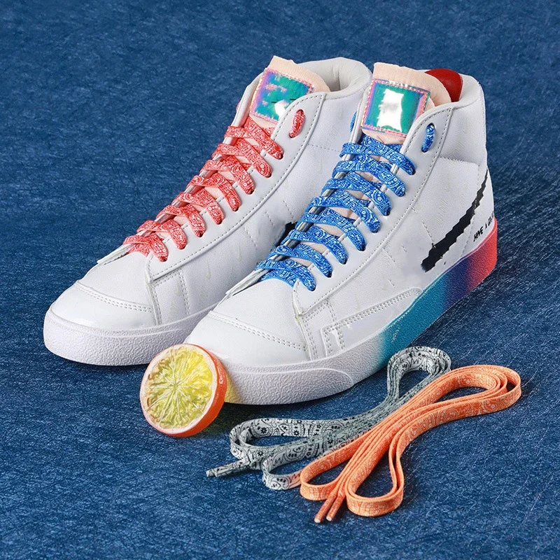 Cashew-Blumen-Schnürsenkel, flache Schnürsenkel für Sneaker, kreative, farbenfrohe Schnürsenkel mit Farbverlauf für Herren- und Damenschuhe, Accessoires, 1 Paar. – Detail 14