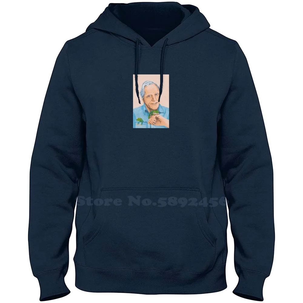 David Attenborough 100% Pure Cotton Hoodie David Attenborough Nature Planet Earth Life Blue National Geographic Sir