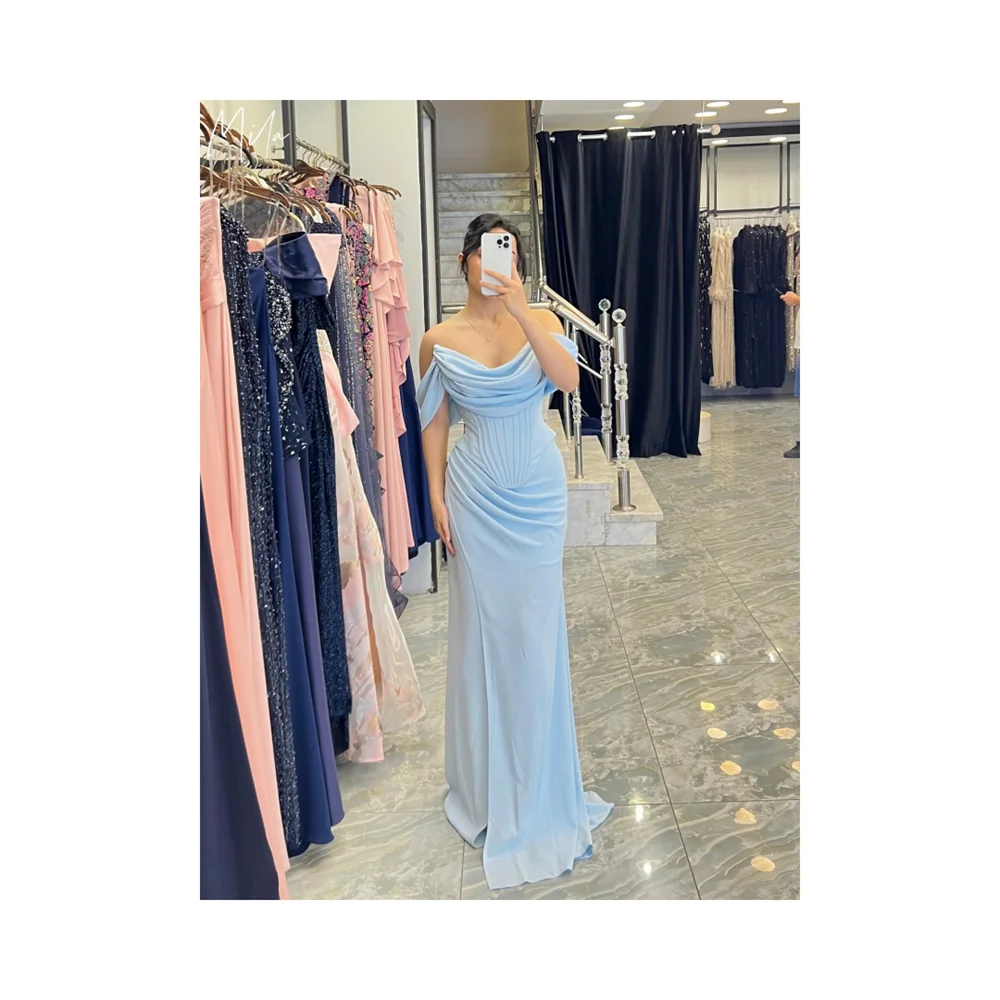 

Mila Strapless Simple Prom Dress Sleeveless Customized Luxurious Evening Dresses Sheath Floor-Length vestidos de fiesta 2025