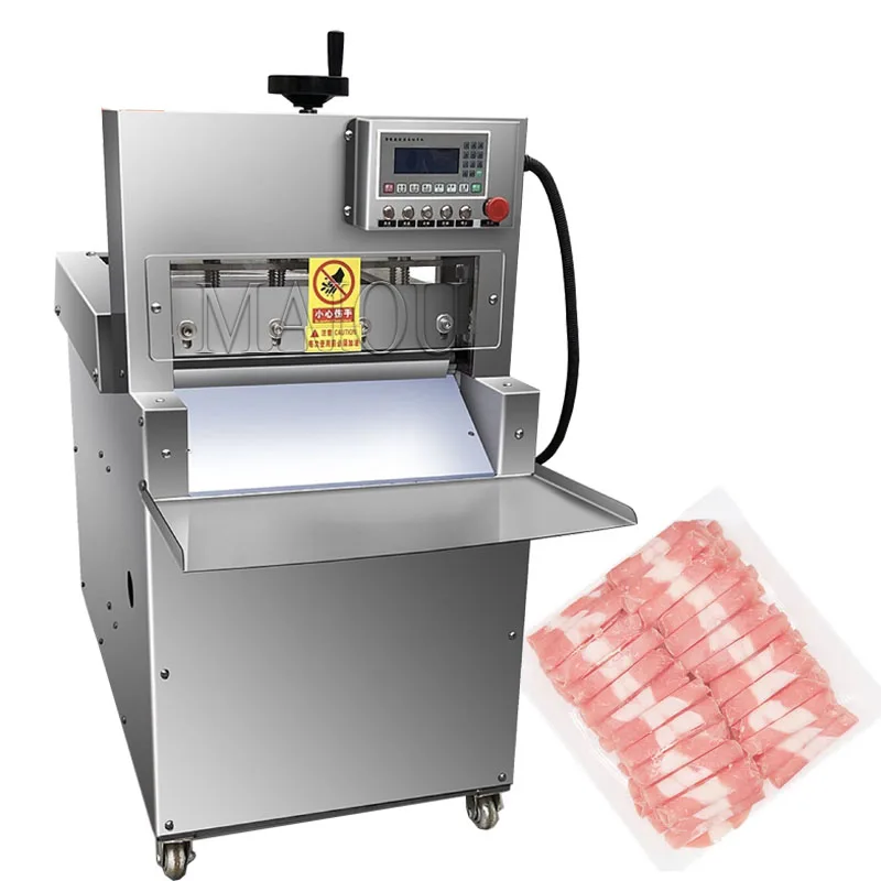 

New Commercial Electric Lamb Beef Slicer Freezing Meat Cutting Machine CNC Double Cut Mutton Roll Machine For Sale