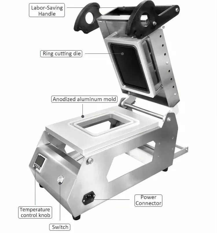 Custom Food Manual Tray Sealer Sealing Machine, Tray Sealer For Meat Fresh Fruit Vegetable Fast Packing