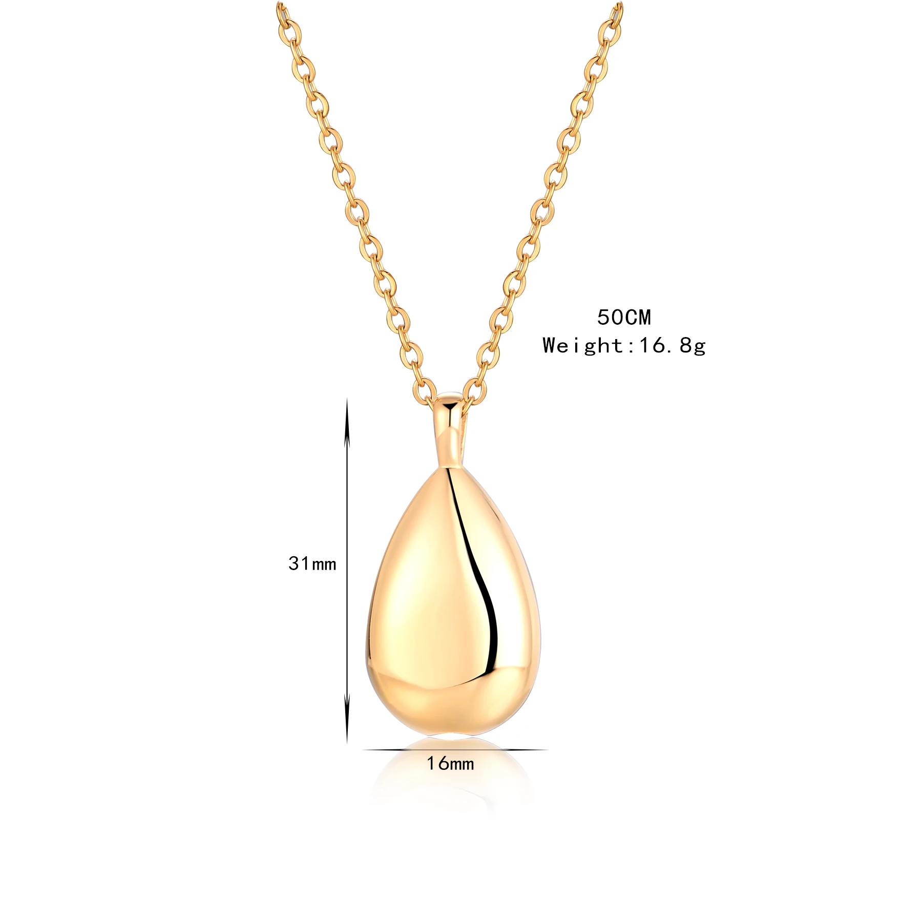 Stainless Steel Waterdrop Cremation Urn Necklace Pendant for Ashes Holder 3 Colors
