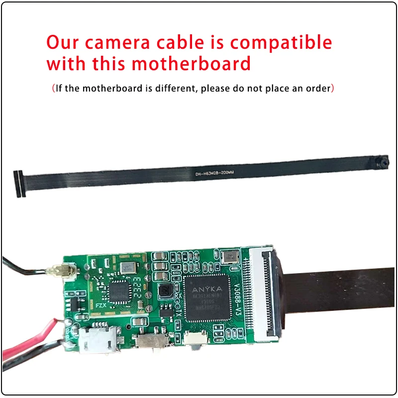H63 Camera Module 80 Degrees 1MP 1280*720 MIPI SPI DVP 28 Pin Interface 1/4 Lens 200MM Length
