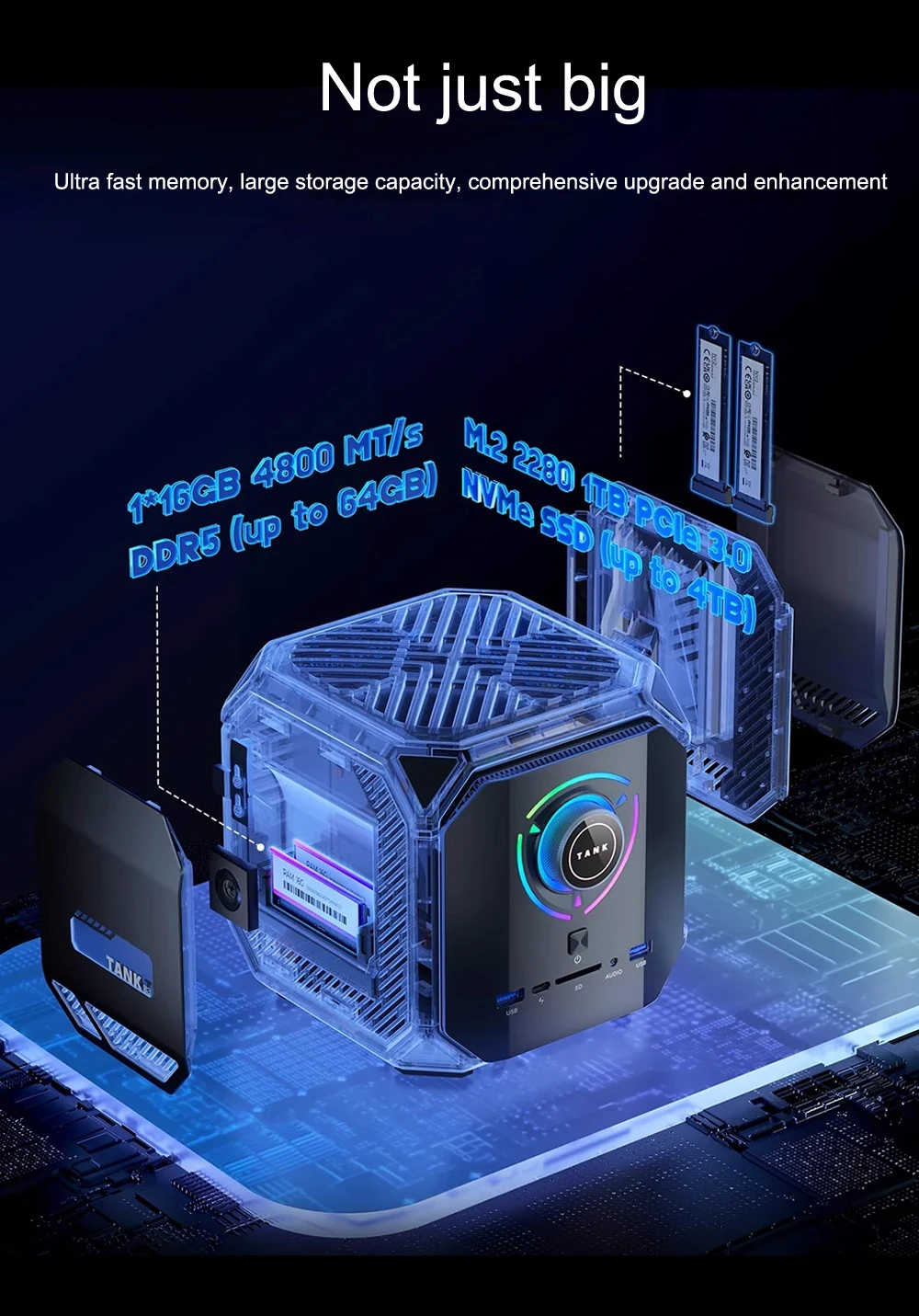 TANK Gaming Mini PC Nvidia RTX3070 16G Intel Core I7 12700H Office Dedicated Desktop Computer PCIE 4.0 Wifi 6 BT5.0 RTX3060 12G