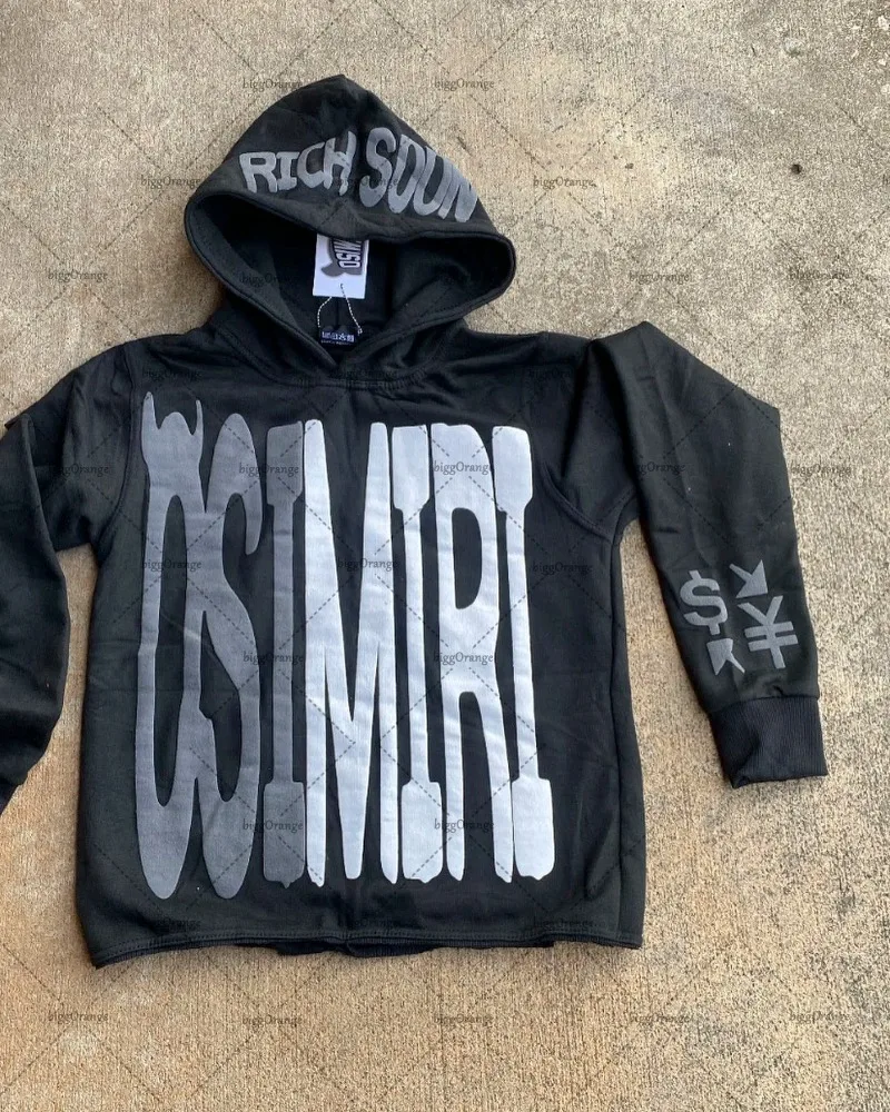 

Y2K Trendy Brand Jacket Tops American Street Fashion Oversized Hoodie Men 2023 Retro Harajuku Colorful Pullover Sweatshirt Women