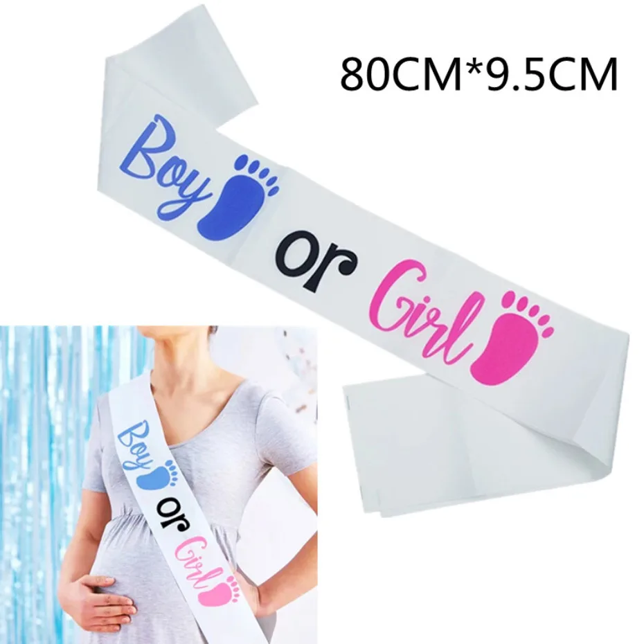 

1pcs Boy or Girl Shoulder Girdle Gender Reveal Party Decor Mommy To Be Diy Baby Shower Party Supplies Mommy To Be Daddy To Be