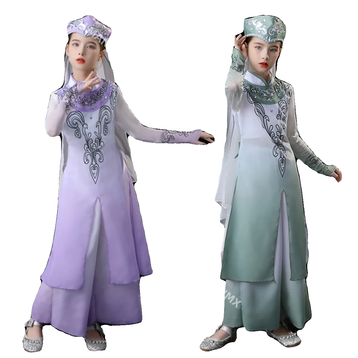 새로운 어린이 후이족 민족 의상, 신장 댄스 의상, 위구르 공연 의상