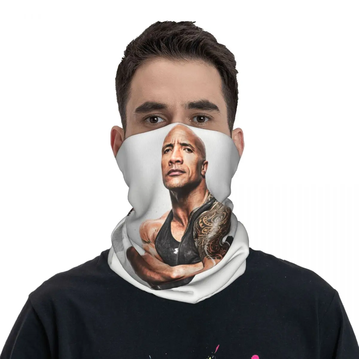 Пользовательские гетры The Rock Face Dwayne для мужчин и женщин с защитой от ультрафиолета, зимний знаменитый шарф-бандана актера Джонсона для езды на велосипеде