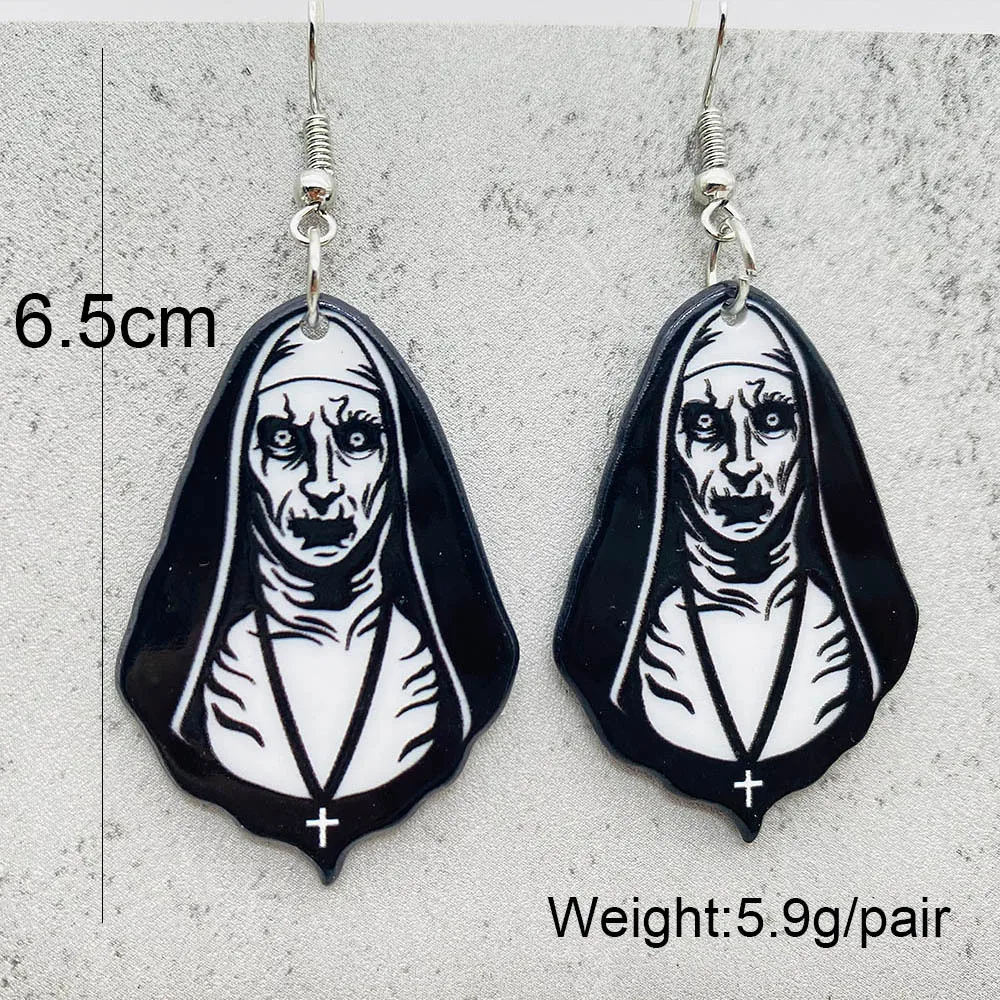 New Halloween Horror Movie  Acrylic Drop Earrings for Women All Saints\' Day Skeleton Ghost Acrylic Earrings Party Jewelry Gifts