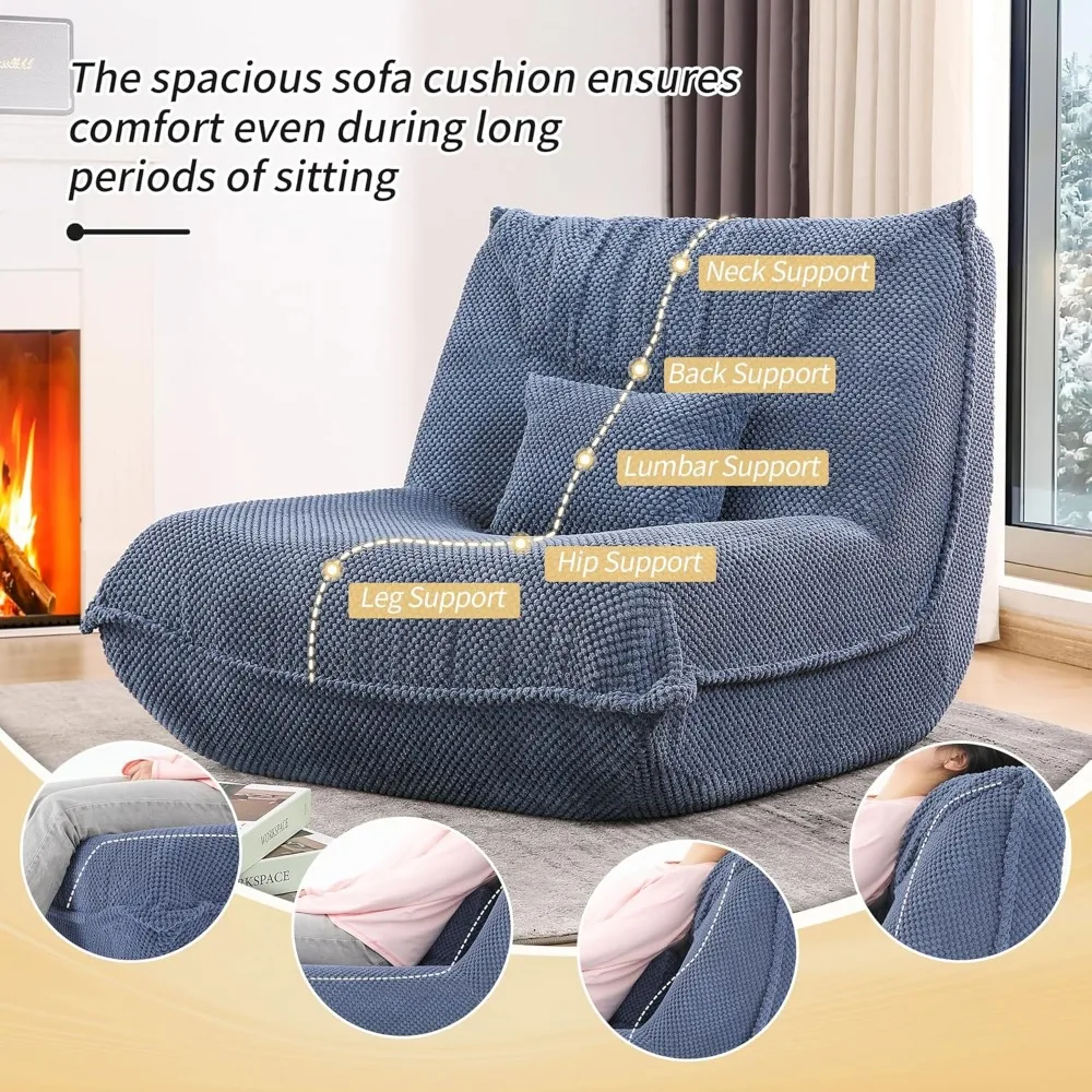 أرائك كرسي غرفة المعيشة، وأسرة نوم للأريكة السحابية، وكراسي بين باج، وأرائك مقطعية مدمجة باللون الأزرق