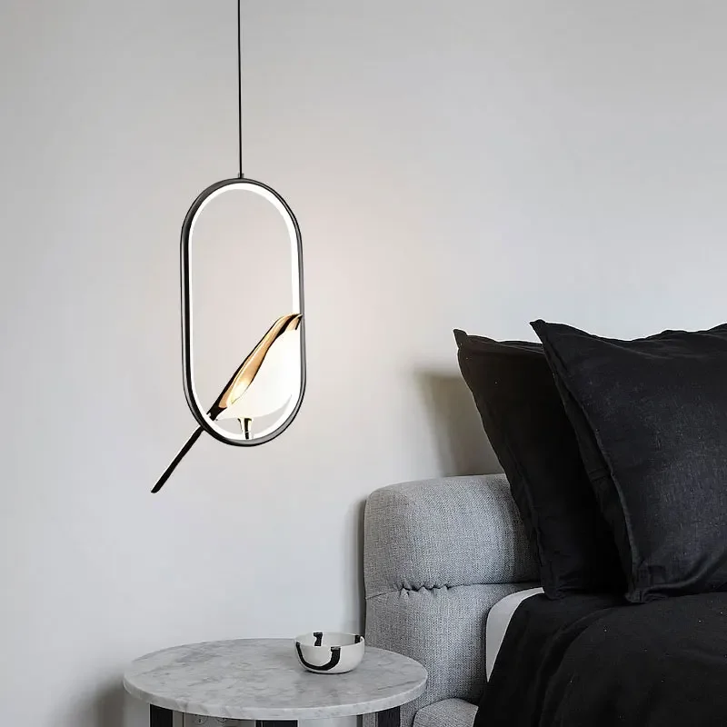 Lampes suspendues d'oiseau de LED pour la chambre à coucher salon éclairage intérieur pour la maison lustre confronLights pour couloir allée AC85-265V