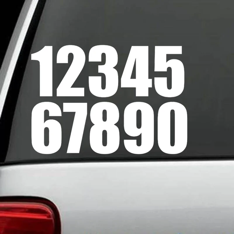 10cm Each Tall 0-9 Numbers Funny Vinyl Decal Sticker Car Stickers Window