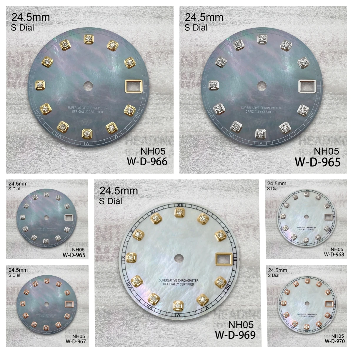 

24.5mm S Logo Diamond Shell Dial Fit NH05 Japan Movement High Quality Watch Modification Accessories