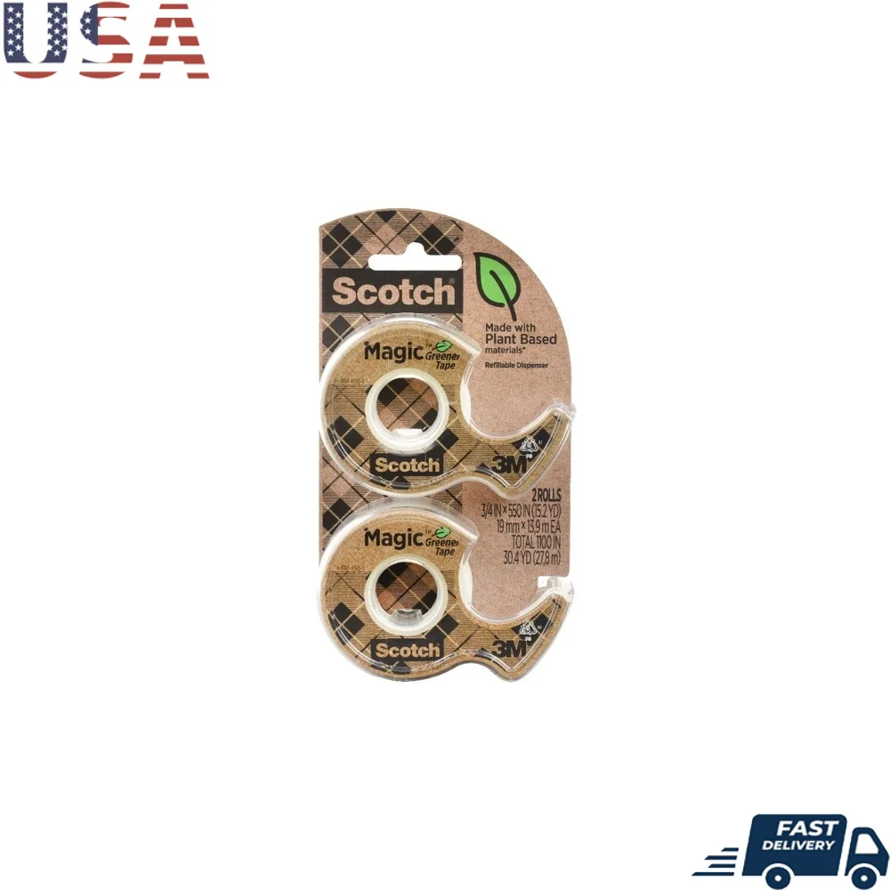 Dispensador de cinta Invisible a base de plantas mágicas, cinta de reparación ecológica de 0,75 pulgadas x 550 pulgadas, foto segura para escribir en casa, oficina y escuela