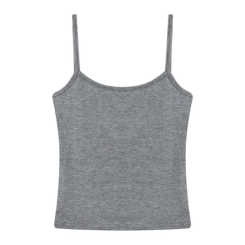 1pcs Girls Padded Bra Tank Top Women Casual Strap Top Vest Female Camisole With Removable Built In Bra Fitness Clothing S M L XL image 5
