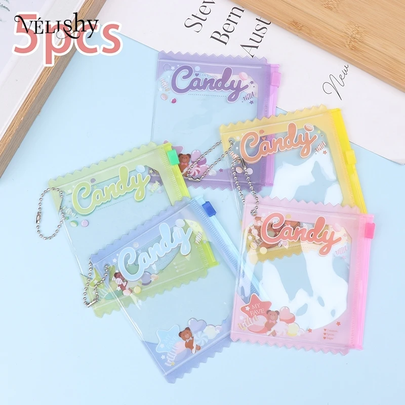 5pcs Candy Bag Props Badge Storage Display Bag Pendant Protective Shell Card Bag