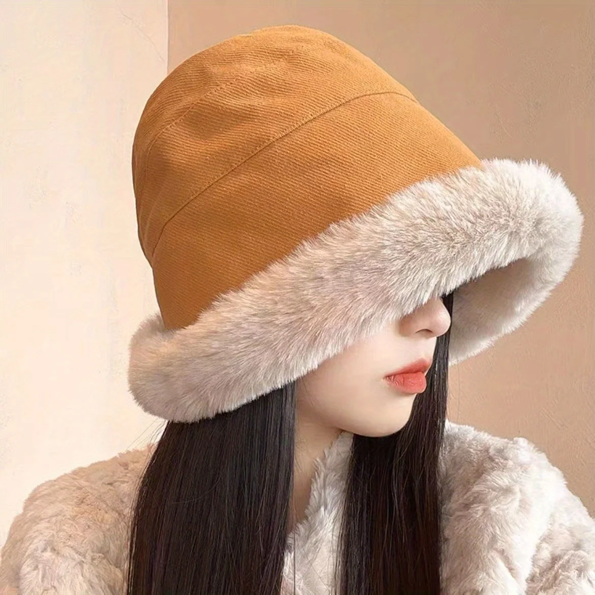 Thickened Plush Fisherman Hat - Ultra-Soft and Warm Winter Ear Protector Bucket Hat for Women - Excellent Cold Weather Accessory