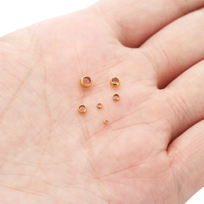 100 teile/los Edelstahl End Stopper Spacer Perlen Crimp End Positionierung Ball Perlen Für Diy Schmuck Machen Zubehör – Detail 5