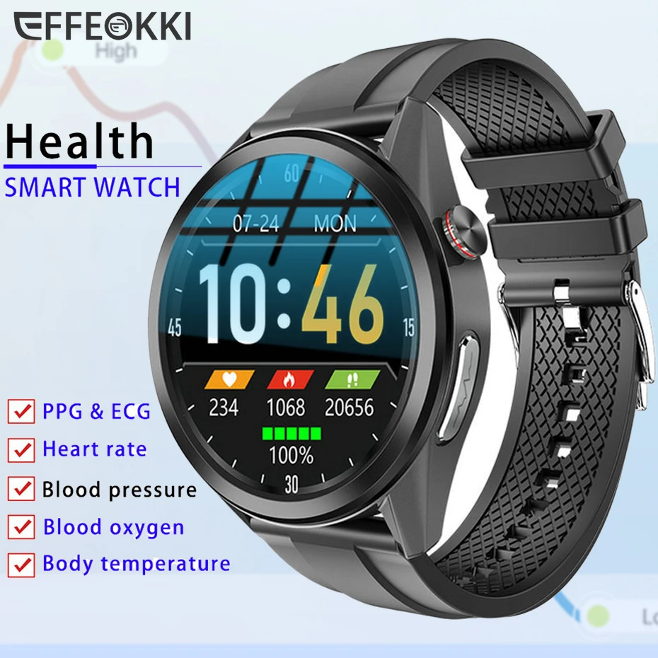 W10 New PPG ECG Smart Watch Men Women Body Temperature Smartwatch Wristwatch Display Heart Rate Monitor Fitness Bracelet